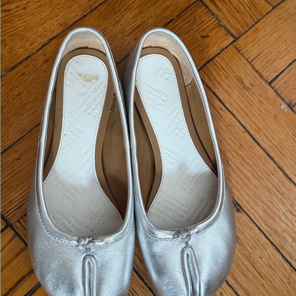 Silver Tabi Ballet Flats - Picture 2 of 6
